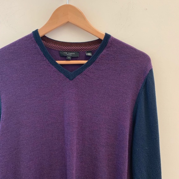 Ted Baker V Neck Pullover Sweater 4 - Picture 3 of 5